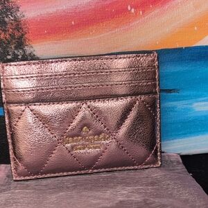 Kate Spade Rose Gold Quilted Card Holder